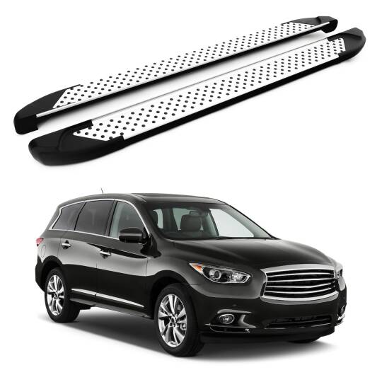 TURTLE Fits Infiniti Jx35 (L50) 2012-2021 Side Step Sapphire V1 Silver