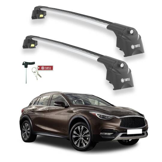 TURTLE Fits Infiniti Qx30 (H15) 2016-2019 Roof Rack Air2 Silver