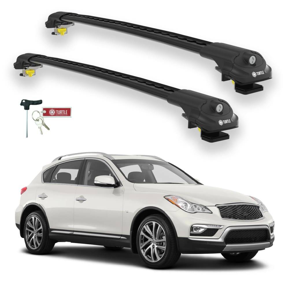 TURTLE Fits Infiniti Qx50 (J50) 2014-2017 Roof Rack Air1 Black - 1