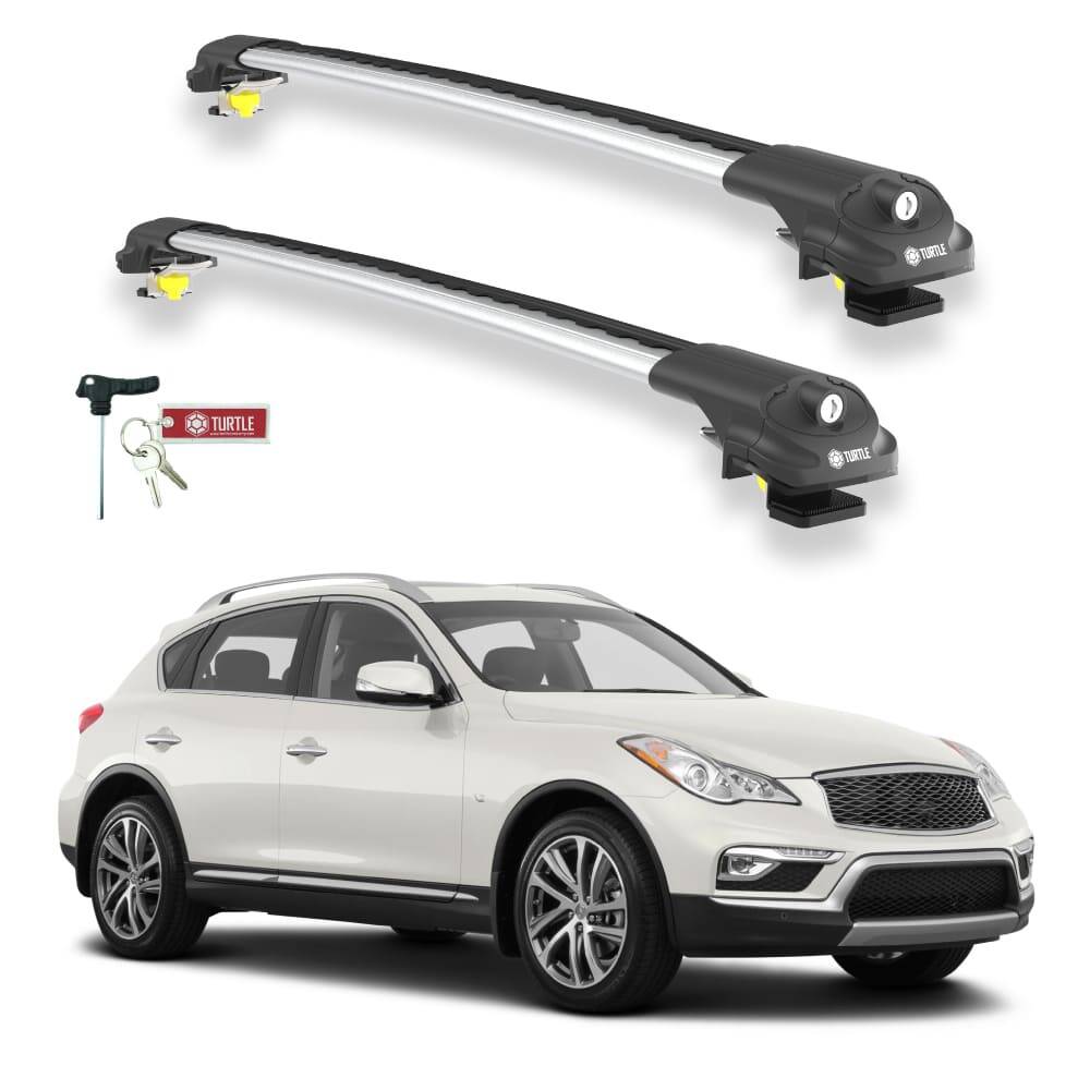 TURTLE Fits Infiniti Qx50 (J50) 2014-2017 Roof Rack Air1 Silver - 1
