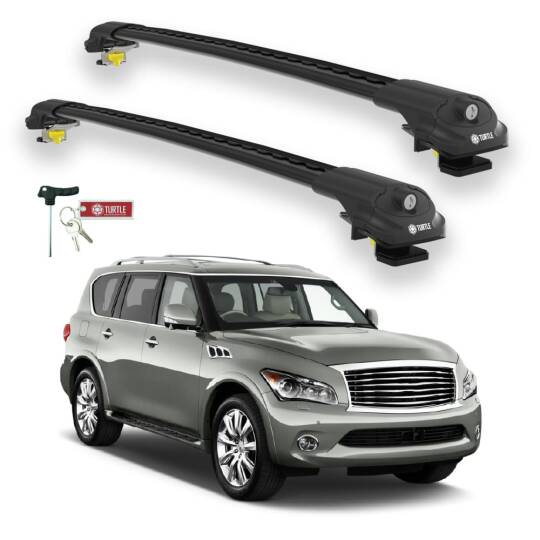 TURTLE Fits Infiniti Qx56 (Z62) 2011-2013 Roof Rack Air1 Black