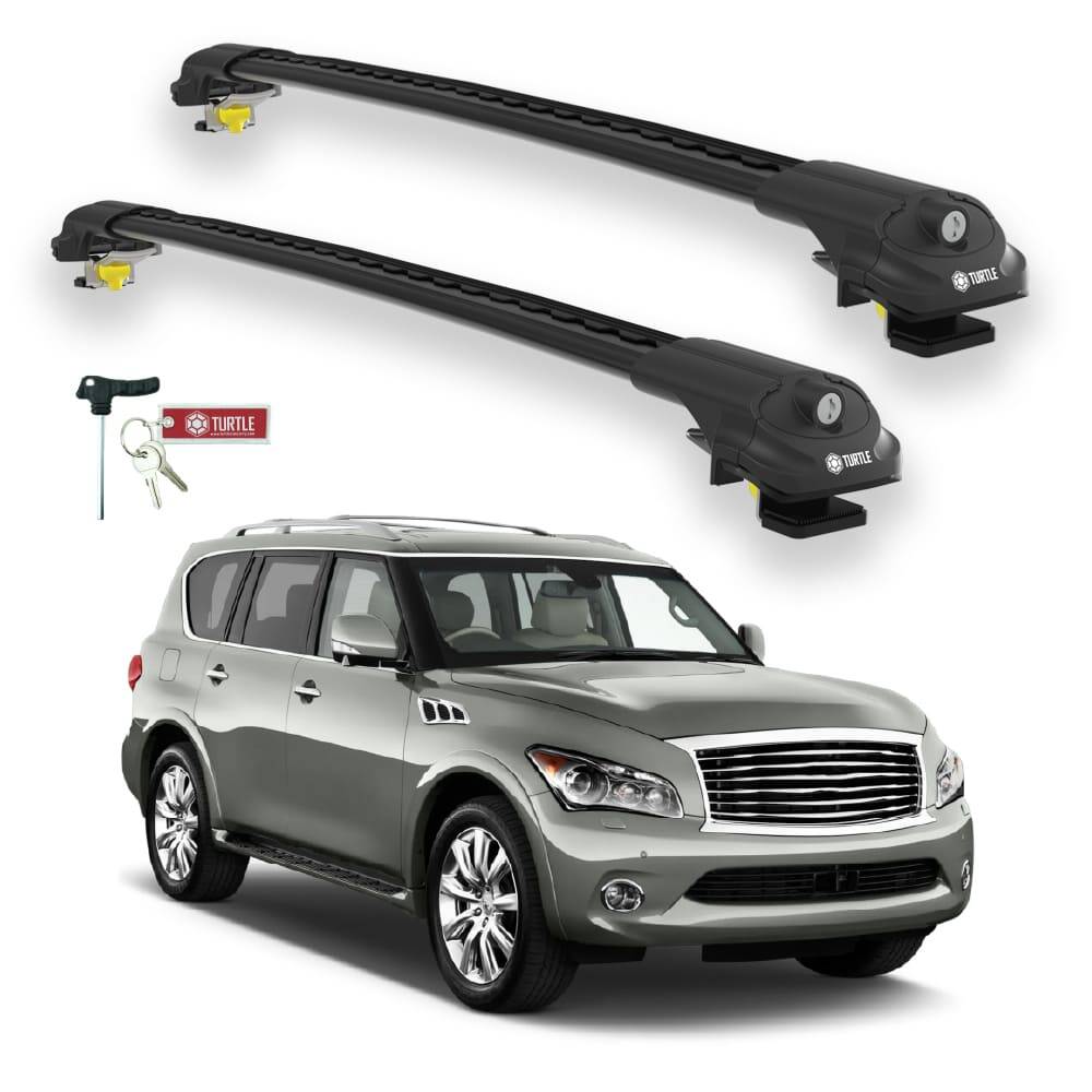 TURTLE Fits Infiniti Qx56 (Z62) 2011-2013 Roof Rack Air1 Black - 1