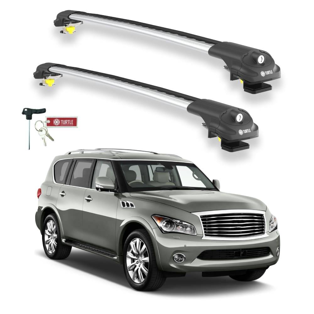 TURTLE Fits Infiniti Qx56 (Z62) 2011-2013 Roof Rack Air1 Silver - 1