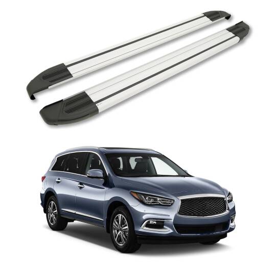 TURTLE Fits Infiniti Qx60 (L50) 2012-2021 Side Step Brillant Silver