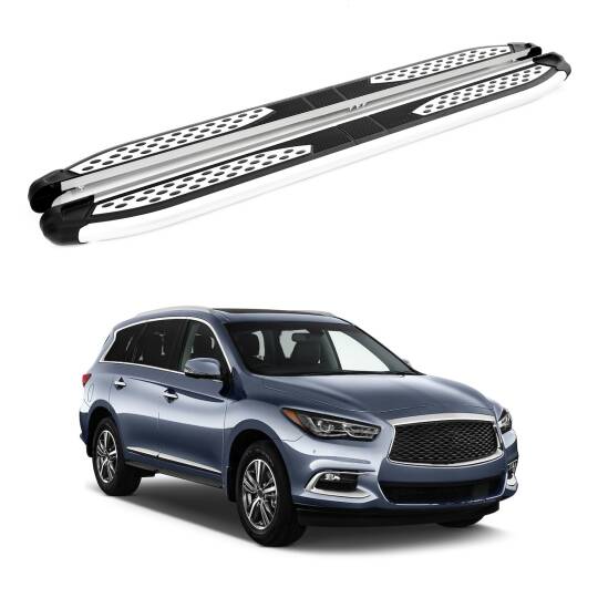 TURTLE Fits Infiniti Qx60 (L50) 2012-2021 Side Step Plus Silver