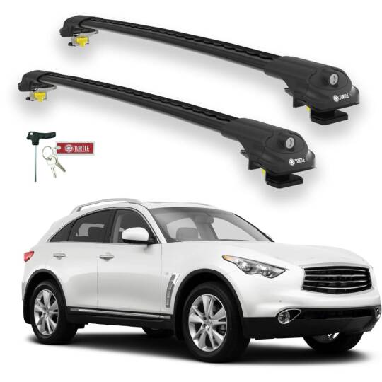 TURTLE Fits Infiniti Qx70 (S51) 2013-2017 Roof Rack Air1 Black