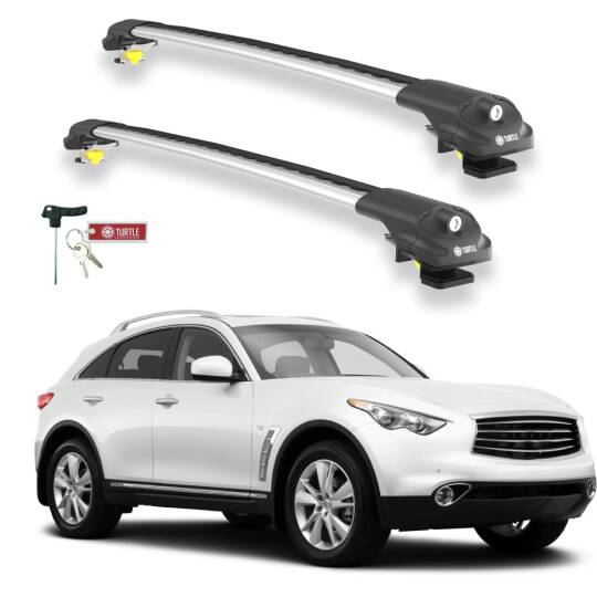 TURTLE Fits Infiniti Qx70 (S51) 2013-2017 Roof Rack Air1 Silver