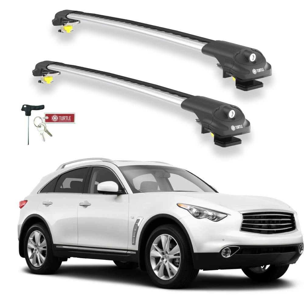 TURTLE Fits Infiniti Qx70 (S51) 2013-2017 Roof Rack Air1 Silver - 1