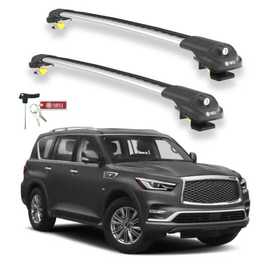 TURTLE Fits Infiniti Qx80 (Z62) 2014-2025 Roof Rack Air1 Silver