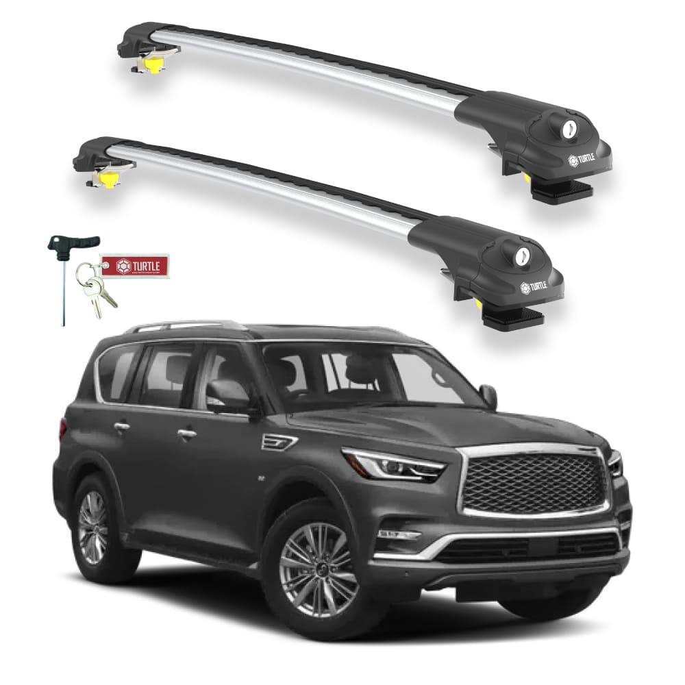 TURTLE Fits Infiniti Qx80 (Z62) 2014-2025 Roof Rack Air1 Silver - 1