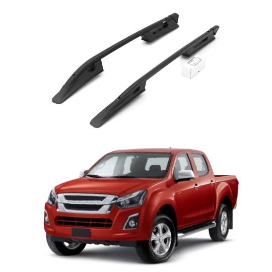 TURTLE Fits Isuzu D-Max (Rt50) 2012-2015 Roof Rail Falcon Black