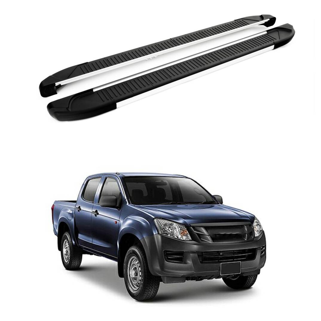 TURTLE Fits Isuzu D-Max (Rt50) 2012-2015 Side Step Another Silver - 1