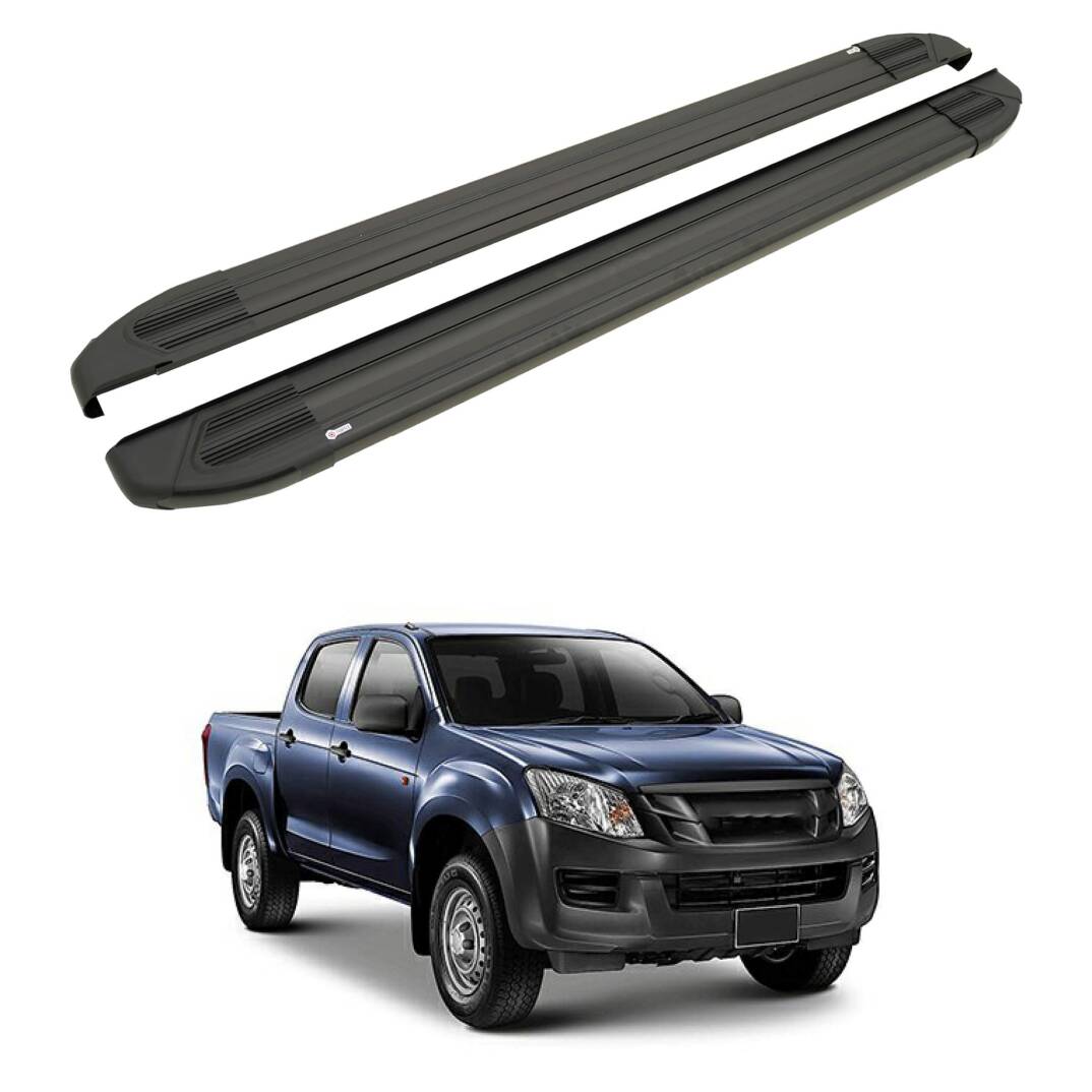 TURTLE Fits Isuzu D-Max (Rt50) 2012-2015 Side Step Brillant Black - 1