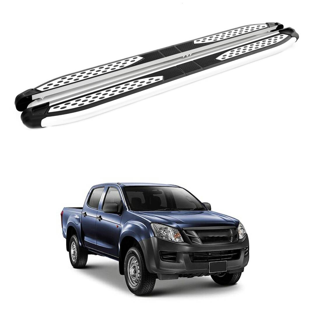 TURTLE Fits Isuzu D-Max (Rt50) 2012-2015 Side Step Plus Silver - 1