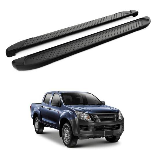 TURTLE Fits Isuzu D-Max (Rt50) 2012-2015 Side Step Sapphire V1 Black