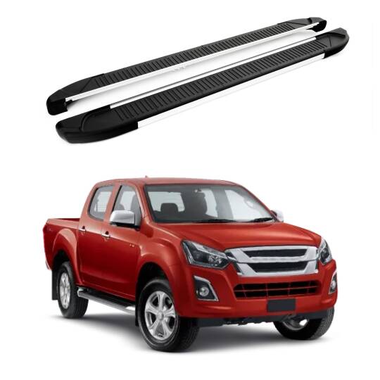 TURTLE Fits Isuzu D-Max (Rt85) 2016-2019 Side Step Another Silver