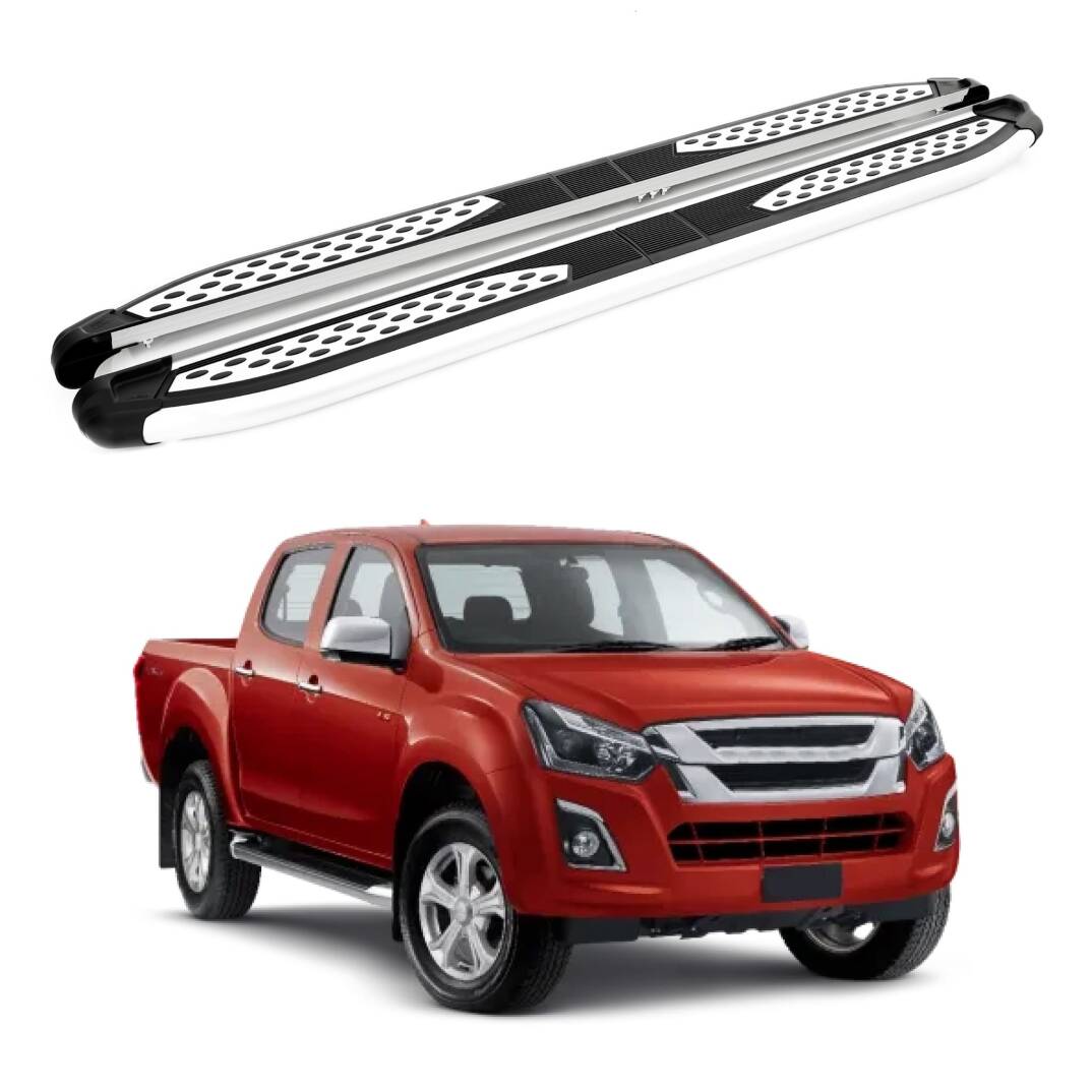 TURTLE Fits Isuzu D-Max (Rt85) 2016-2019 Side Step Plus Silver - 1