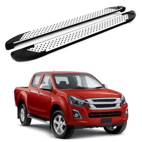 TURTLE Fits Isuzu D-Max (Rt85) 2016-2019 Side Step Sapphire V1 Silver