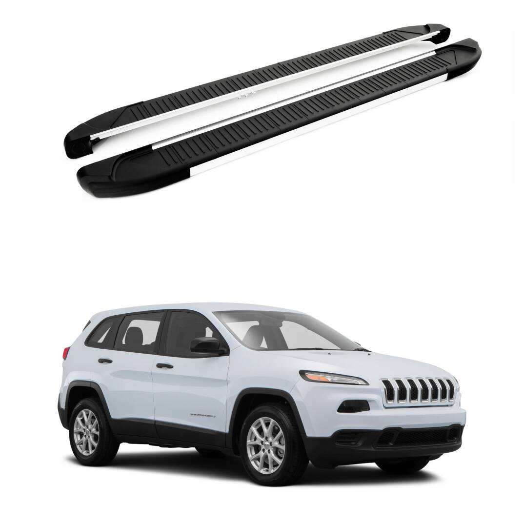 TURTLE Fits Jeep Cherokee (Kl) 2014-2025 Side Step Another Silver - 1