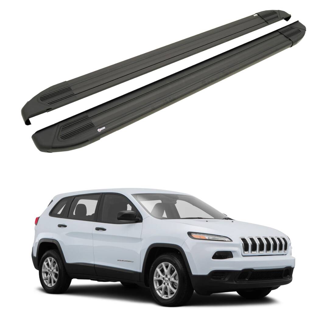 TURTLE Fits Jeep Cherokee (Kl) 2014-2025 Side Step Brillant Black - 1