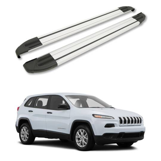 TURTLE Fits Jeep Cherokee (Kl) 2014-2025 Side Step Brillant Silver