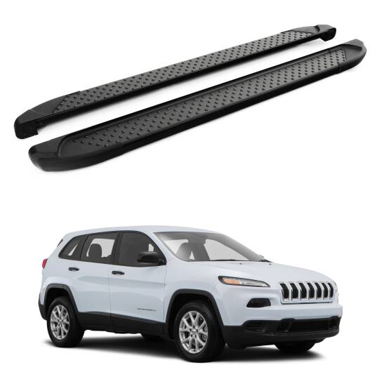 TURTLE Fits Jeep Cherokee (Kl) 2014-2025 Side Step Sapphire V1 Black