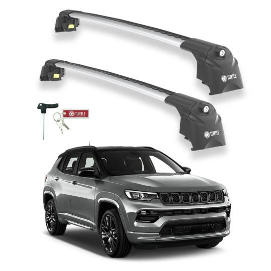 TURTLE Fits Jeep Compass (Mp/552) 2017-2025 Roof Rack Air2 Silver