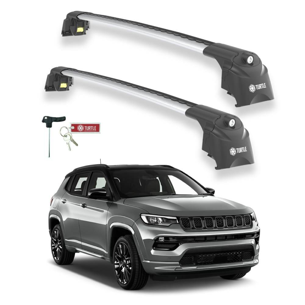 TURTLE Fits Jeep Compass (Mp/552) 2017-2025 Roof Rack Air2 Silver - 1