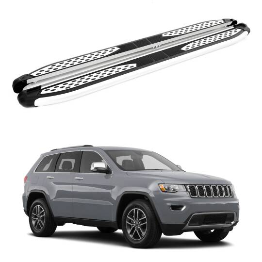 TURTLE Fits Jeep Grand Cherokee (Wk2) 2011-2023 Side Step Plus Silver