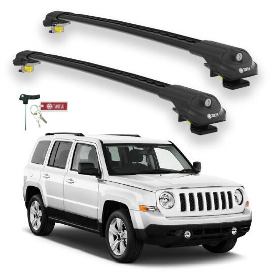 TURTLE Fits Jeep Patriot 2007-2017 Roof Rack Air1 Black