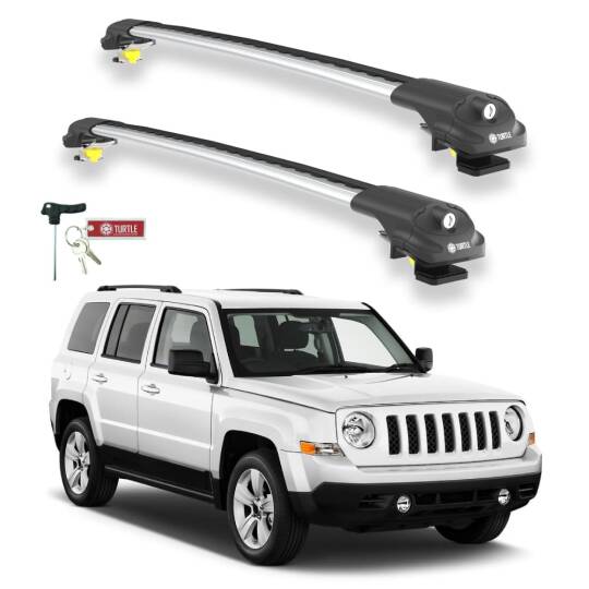 TURTLE Fits Jeep Patriot 2007-2017 Roof Rack Air1 Silver