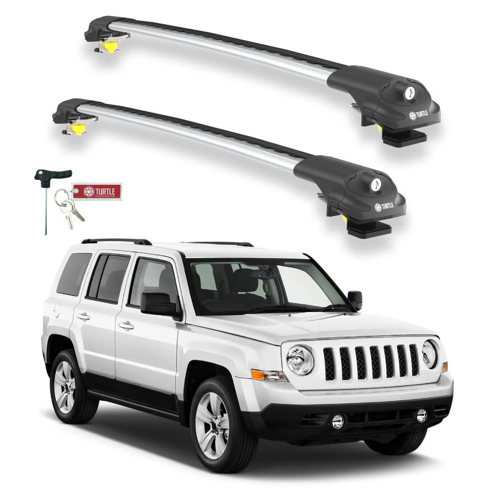 TURTLE Fits Jeep Patriot 2007-2017 Roof Rack Air1 Silver - 1