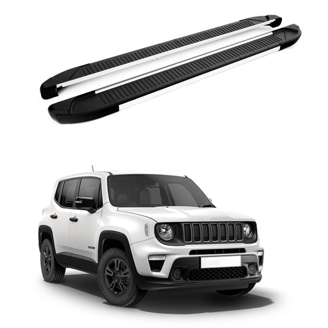 TURTLE Fits Jeep Renegade (Bu) 2015-2025 Side Step Another Silver - 1