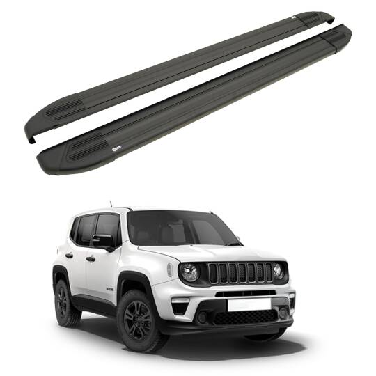 TURTLE Fits Jeep Renegade (Bu) 2015-2025 Side Step Brillant Black