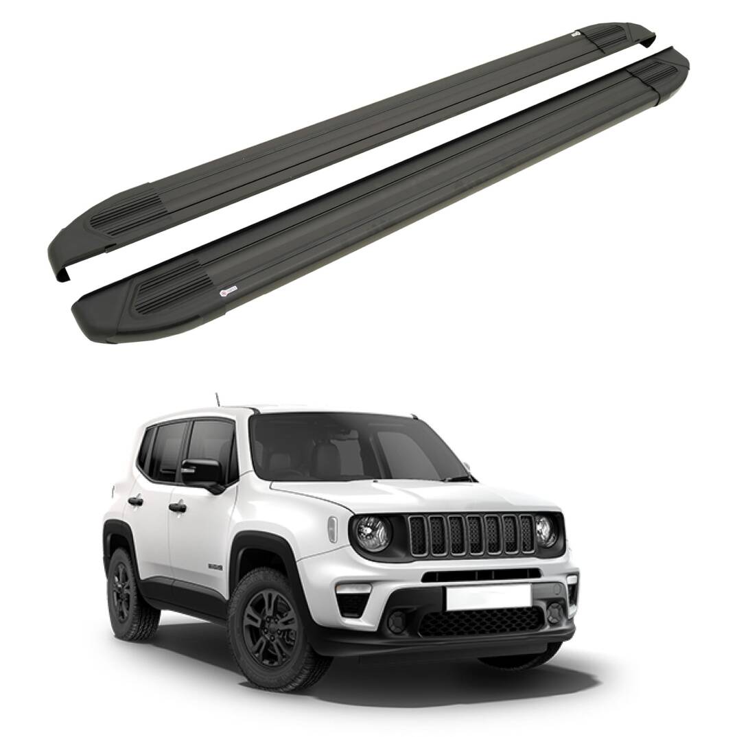 TURTLE Fits Jeep Renegade (Bu) 2015-2025 Side Step Brillant Black - 1