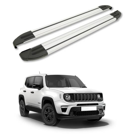 TURTLE Fits Jeep Renegade (Bu) 2015-2025 Side Step Brillant Silver