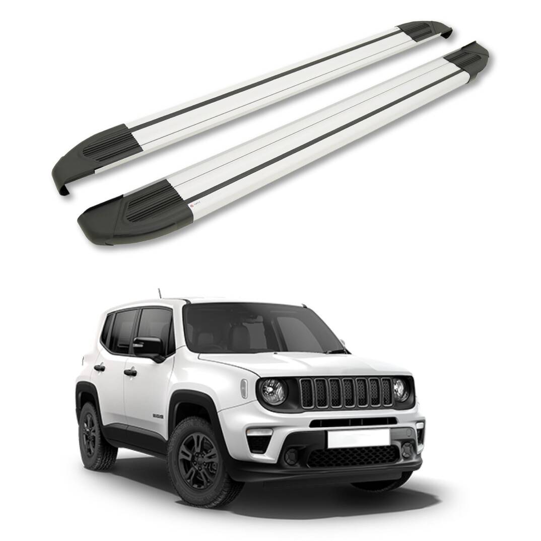 TURTLE Fits Jeep Renegade (Bu) 2015-2025 Side Step Brillant Silver - 1