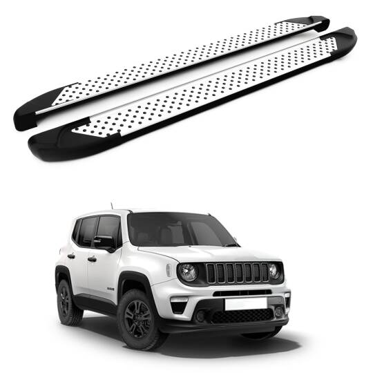 TURTLE Fits Jeep Renegade (Bu) 2015-2025 Side Step Sapphire V1 Silver