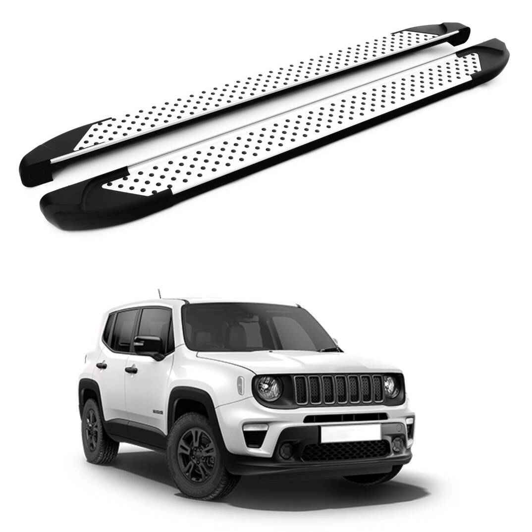TURTLE Fits Jeep Renegade (Bu) 2015-2025 Side Step Sapphire V1 Silver - 1
