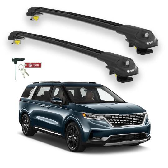 TURTLE Fits Kia Carnival (Ka4) 2021-2025 Roof Rack Air1 Black