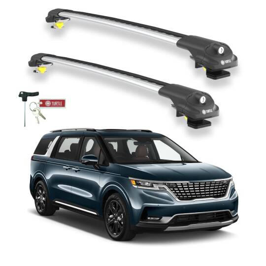 TURTLE Fits Kia Carnival (Ka4) 2021-2025 Roof Rack Air1 Silver