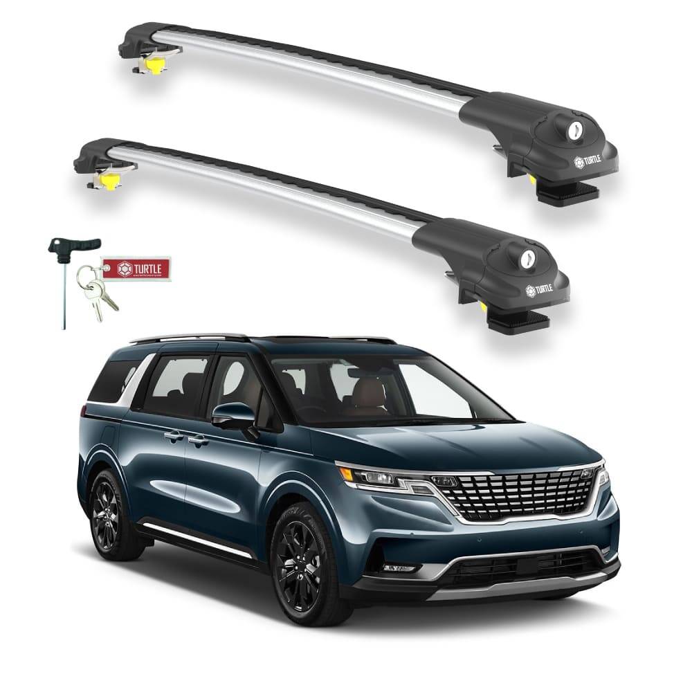 TURTLE Fits Kia Carnival (Ka4) 2021-2025 Roof Rack Air1 Silver - 1