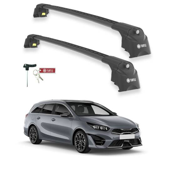 TURTLE Fits Kia Ceed Sportswagon (Cd) 2019-2025 Roof Rack Air2 Black