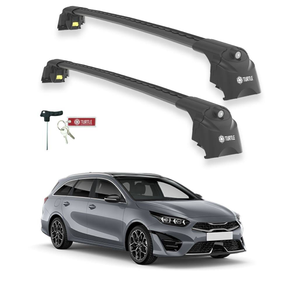 TURTLE Fits Kia Ceed Sportswagon (Cd) 2019-2025 Roof Rack Air2 Black - 1