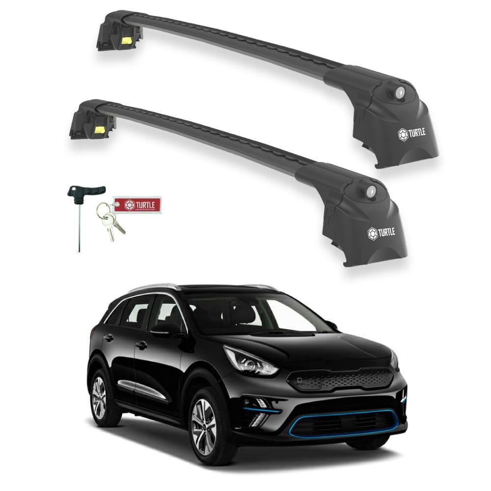 TURTLE Fits Kia Niro (De) 2017-2022 Roof Rack Air2 Black - 1