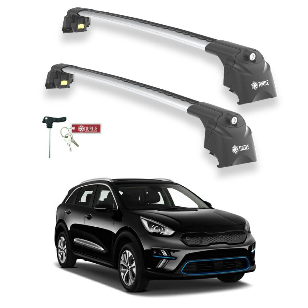 TURTLE Fits Kia Niro (De) 2017-2022 Roof Rack Air2 Silver - 1