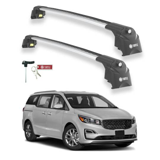 TURTLE Fits Kia Sedona (Yp) 2015-2021 Roof Rack Air2 Silver
