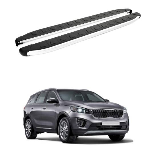 TURTLE Fits Kia Sorento Prime (Um) 2015-2020 Side Step Alyans Silver