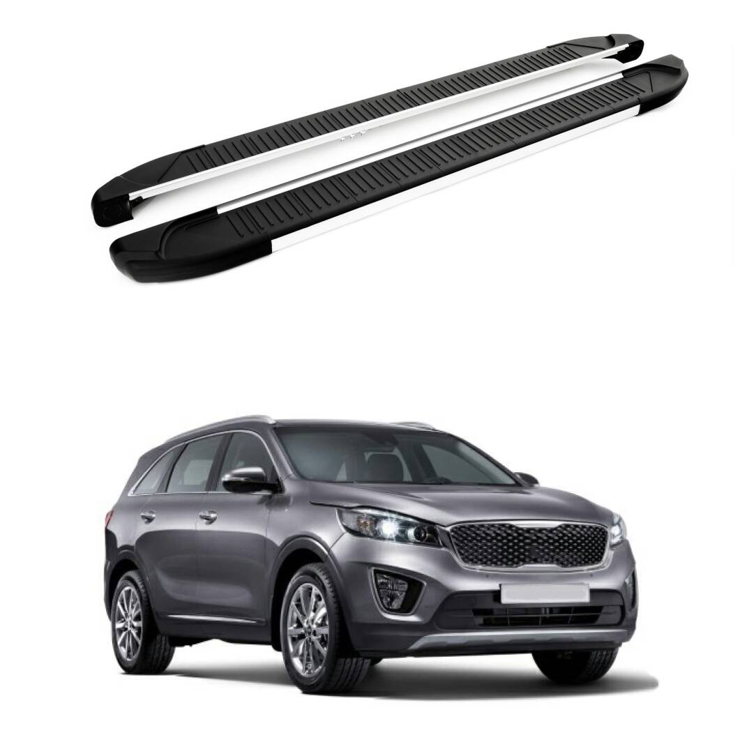 TURTLE Fits Kia Sorento Prime (Um) 2015-2020 Side Step Another Silver - 1