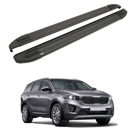 TURTLE Fits Kia Sorento Prime (Um) 2015-2020 Side Step Brillant Black
